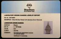 
              1 CARAT CERTIFIED LAB GROWN DIAMONDS STERLING SILVER RHODIUM PLATED 1.25 INCHES HAMSA PENDANT
            