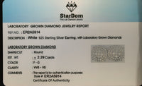 
              2.29 CARAT CERTIFIED LAB GROWN DIAMONDS 15 MM STERLING SILVER RHODIUM PLATED STUDS EARRINGS
            