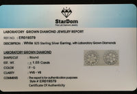 
              1.03 CARAT CERTIFIED LAB GROWN DIAMONDS 10 MM STERLING SILVER RHODIUM PLATED STUDS EARRINGS
            