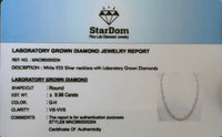 
              9.98 CARAT CERTIFIED LAB GROWN DIAMONDS STERLING SILVER 22 INCHES 41 GRAMS 10 MM CHAIN NECKLACE
            