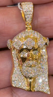 
              2.01 CARAT CERTIFIED LAB GROWN DIAMONDS STERLING SILVER GOLD PLATED 1.75 INCHES JESUS CROSS PENDANT
            