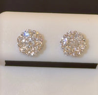 
              1.04 CARAT STERLING SILVER 8 MM CERTIFIED LAB GROWN DIAMONDS STUDS EARRINGS
            