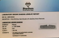 
              3.20 CARAT CERTIFEID LAB GROWN DIAMONDS STERLING SILVER RHODIUM PLATED 8 INCHES 11 MM BRACELET
            