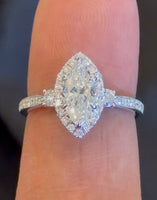 
              14K WHITE GOLD 1.63 CARAT CERTIFIED LAB GROWN DIAMONDS ENGAGEMENT WEDDING RING
            