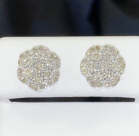 
              .60 CARAT NATURAL DIAMONDS STERLING SILVER 11 MM EARRINGS STUDS
            