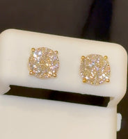 
              1.17 CARAT STERLING SILVER GOLD PLATED 7 MM CERTIFIED LAB GROWN DIAMONDS STUDS EARRINGS
            