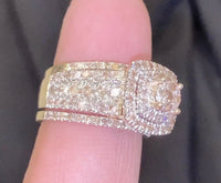 
              10K YELLOW GOLD 2.25 CARAT WOMEN REAL DIAMOND ENGAGEMENT RING 2 WEDDING BAND BRIDAL SET
            
