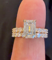 
              14K YELLOW GOLD 4.53 CARAT CERTIFIED LAB GROWN DIAMONDS ENGAGEMENT RING WEDDING BAND BRIDAL SET
            