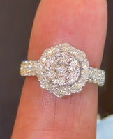 
              1.25 CARAT LAB GROWN DIAMONDS STERLING SILVER GOLD PLATED ENGAGEMENT WEDDING RING
            