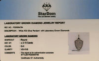 
              2.15 CARAT CERTIFIED LAB GROWN DIAMONDS STERLING SILVER RHODIUM PLATED 1.25 INCHES PENDANT
            