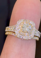 
              14K YELLOW GOLD 2.25 CARAT NATURAL DIAMOND CENTER .55 CARAT ENGAGEMENT RING WEDDING BAND BRIDAL SET
            