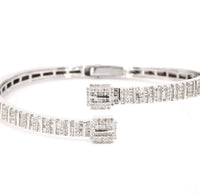 
              10K WHITE GOLD 2.25 CARAT REAL DIAMOND 21.27 GRAMS GOLD BRACELET BANGLE
            