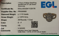 
              10K YELLOW GOLD 2.15 CARAT CERTIFIED LAB GROWN DIAMONDS OVAL RING
            