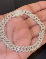 
              6.22 CARAT LAB GROWN DIAMONDS STERLING SILVER 8.50 INCHES 10 MM CUBAN LINK BRACELET
            