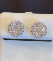 
              1.36 CARAT CERTIFIED LAB GROWN DIAMONDS 9 MM STERLING SILVER RHODIUM PLATED STUDS EARRINGS
            