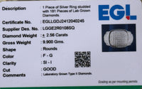 
              2.56 CARAT EGL CERTIFIED LAB GROWN DIAMONDS STERLING SILVER RING
            