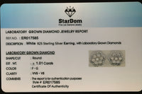 
              1.01 CARAT CERTIFIED LAB GROWN DIAMONDS 12 MM STERLING SILVER RHODIUM PLATED STUDS EARRINGS
            