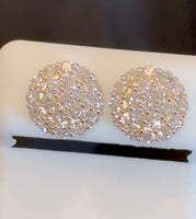 
              1.87 CARAT STERLING SILVER GOLD PLATED 12 MM CERTIFIED LAB GROWN DIAMONDS STUDS EARRINGS
            
