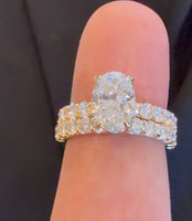 
              14K YELLOW GOLD 4 CARAT CERTIFIED LAB GROWN DIAMONDS ENGAGEMENT RING WEDDING BAND BRIDAL SET
            