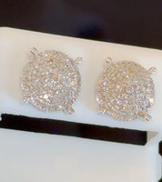 
              .60 CARAT NATURAL DIAMONDS STERLING SILVER 10 MM EARRINGS STUDS
            