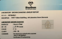 
              14K YELLOW GOLD 2.16 CARAT CERTIFIED LAB GROWN DIAMONDS ENGAGEMENT WEDDING RING
            