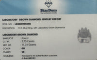 
              2.75 CARAT CERTIFIED LAB GROWN DIAMONDS STERLING SILVER RING
            
