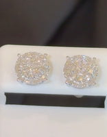 
              .72 CARAT CERTIFED LAB GROWN DIAMONDS STERLING SILVER 9 MM STUDS EARRINGS
            