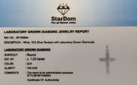 
              1.23 CARAT CERTIFIED LAB GROWN DIAMONDS STERLING SILVER RHODIUM PLATED 1.75 INCHES CROSS PENDANT
            