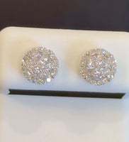 
              .76 CARAT CERTIFIED LAB GROWN DIAMONDS 8 MM STERLING SILVER RHODIUM PLATED STUDS EARRINGS
            