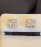 
              .50 CARAT CERTIFED LAB GROWN DIAMONDS STERLING SILVER GOLD PLATED 7 MM STUDS EARRINGS
            