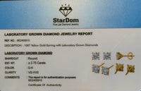 
              10K YELLOW GOLD 2.75 CARAT 7 MM LAB GROWN DIAMONDS SOLITAIRE STUDS EARRINGS
            