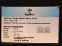 
              1.12 CARAT CERTIFED LAB GROWN DIAMONDS STERLING SILVER 11 MM STUDS EARRINGS
            