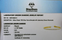 
              1.97 CARAT LAB GROWN DIAMONDS STERLING SILVER GOLD PLATED 7 INCHES 4 MM BRACELET
            