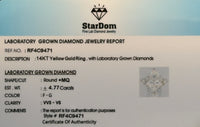 
              14K YELLOW GOLD 4.77 CARAT CERTIFIED LAB GROWN DIAMONDS ENGAGEMENT WEDDING RING
            