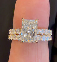 
              14K YELLOW GOLD 4.58 CARAT CERTIFIED LAB GROWN DIAMONDS ENGAGEMENT RING WEDDING BAND BRIDAL SET
            