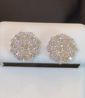 
              1.13 CARAT CERTIFED LAB GROWN DIAMONDS STERLING SILVER 10 MM STUDS EARRINGS
            