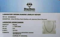 
              5.88 CARAT LAB GROWN DIAMONDS STERLING SILVER 22 INCHES 31.62 GRAMS 4 MM TENNIS CHAIN NECKLACE
            