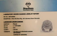 
              4.42 CARAT CERTIFIED LAB GROWN DIAMONDS STERLING SILVER RING
            