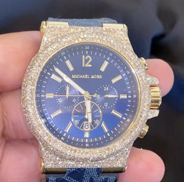 6.75 CARAT REAL DIAMOND MICHAEL KORS STAINLESS STEEL 48 MM WATCH