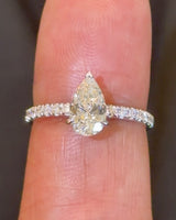 
              14K WHITE GOLD 1.25 CARAT CERTIFIED LAB GROWN DIAMONDS ENGAGEMENT WEDDING RING
            
