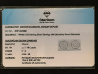 
              1.19 CARAT CERTIFED LAB GROWN DIAMONDS STERLING SILVER 12 MM STUDS EARRINGS
            
