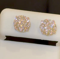 
              .75 CARAT STERLING SILVER RHODIUM PLATED 8 MM CERTIFIED LAB GROWN DIAMONDS STUDS EARRINGS
            
