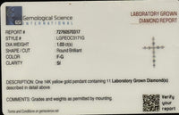 
              14K YELLOW GOLD 1.03 CARAT CERTIFIED LAB GROWN DIAMOND PENDANT CROSS WITH 18 INCH GOLD CHAIN
            