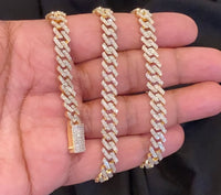 
              10K YELLOW GOLD 8.50 CARAT REAL DIAMOND 8MM 18 INCHES 44.97 GRAM GOLD CUBAN LINK CHAIN NECKLACE
            