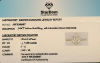 
              14K YELLOW GOLD 1.93 CARAT CERTIFIED LAB GROWN DIAMONDS ENGAGEMENT WEDDING RING
            