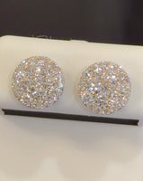 
              1.44 CARAT CERTIFIED LAB GROWN DIAMONDS 10 MM STERLING SILVER RHODIUM PLATED STUDS EARRING
            