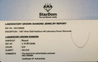 
              14K WHITE GOLD 14.38 CARAT CERTIFIED LAB GROWN DIAMONDS 18 INCHES 5 MM TENNIS CHAIN NECKLACE
            