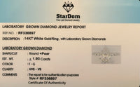 
              14K WHITE GOLD 1.93 CARAT CERTIFIED LAB GROWN DIAMONDS ENGAGEMENT WEDDING RING
            