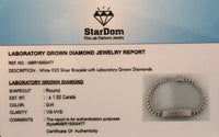 
              1.52 CARAT CERTIFIED LAB GROWN DIAMONDS STERLING SILVER 8.50 INCHES 12 MM BRACELET
            