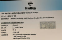 
              .98 CARAT CERTIFIED LAB GROWN DIAMONDS 10 MM STERLING SILVER GOLD PLATED STUDS EARRINGS
            